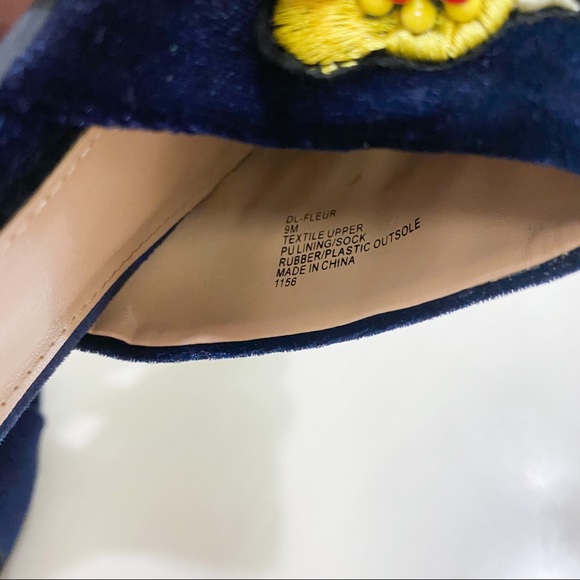 Design Lab Lord & Taylor Fleur Navy Velvet Mule 9M - Picture 6 of 12